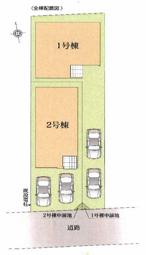 茅ヶ崎市東海岸南２期　新築戸建全2棟　1号棟の区画図