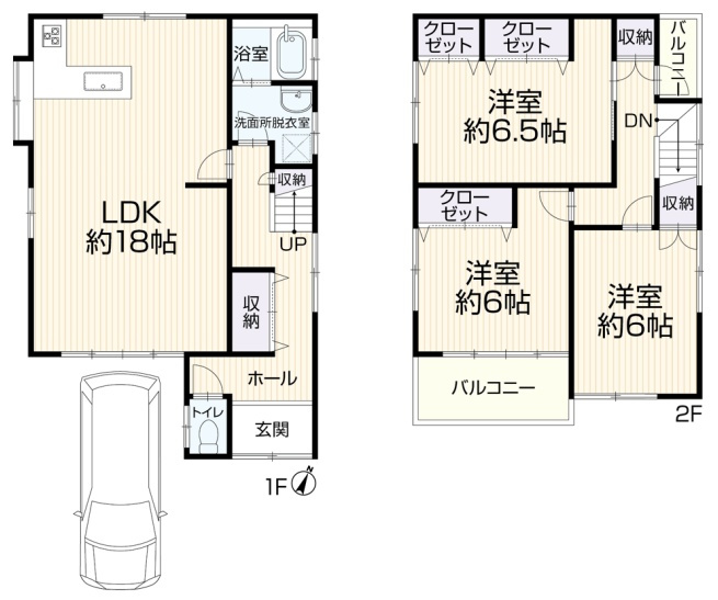 伊丹市荻野　中古一戸建ての間取り