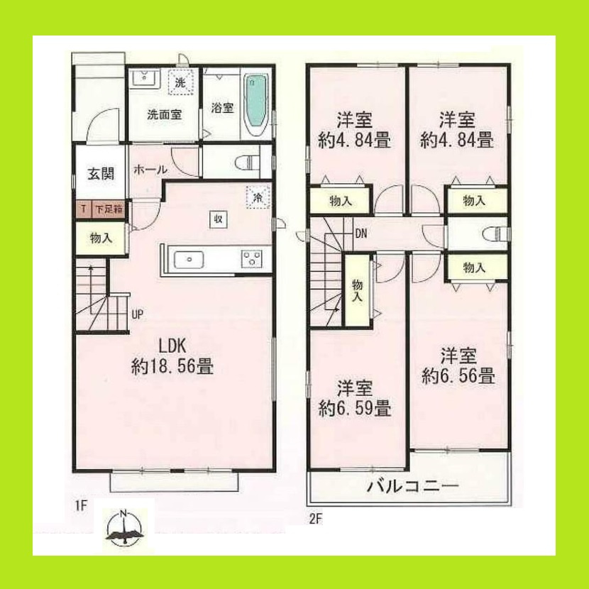 北名古屋市高田寺起返の新築一戸建の間取り|◇間取図◇