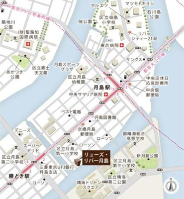 【地図】 | リューズ・リバー月島