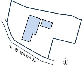 中古戸建　新城市川田　中古戸建の区画図|土地形状図　敷地広々！土地面積2,424㎡(約733.50坪）