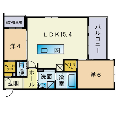 オーク大濠西の間取り