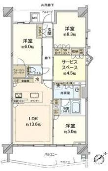 リストレジデンス茅ヶ崎海岸の居間・リビング|新規リフォーム完了！　13.6帖　LDK