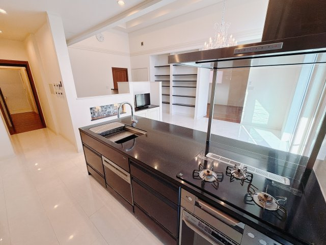 【中古戸建】前橋市下大島町のキッチン|■キッチン｜全スライド式収納キッチン♪お皿や鍋の出し入れもラクラクです（＾＾）！