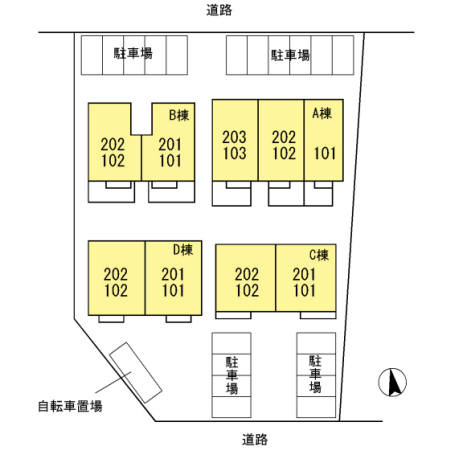 Ｏｈａｎａ南陽　Ａ棟の区画図