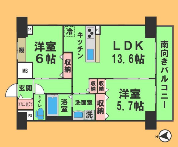 プレイズシード浄心の間取り|間取り反転タイプ
