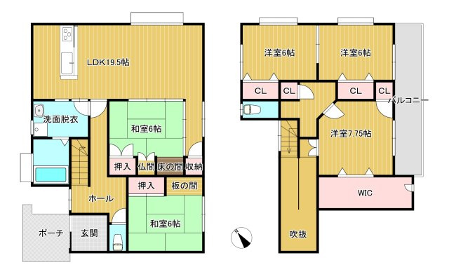 大刀洗町高樋　中古戸建住宅の間取り