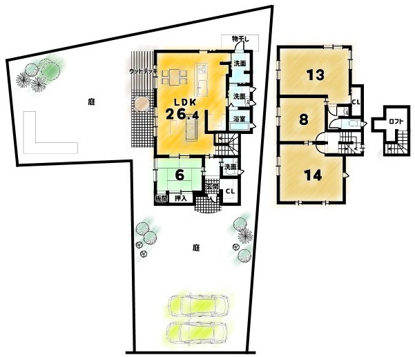上賀茂岡本町の間取り