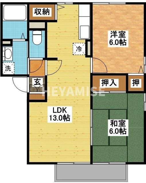セジュール夢彩都Ⅱの間取り