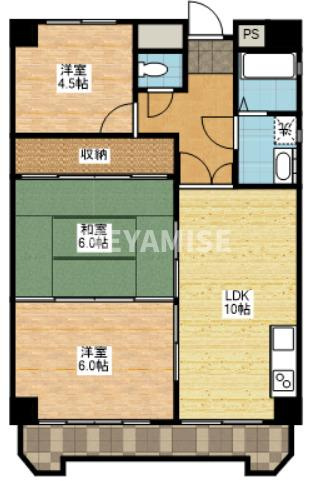 溝川ハイツの間取り