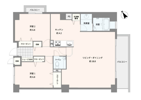 【間取り】 | コスモ熱海林ヶ丘　最上階