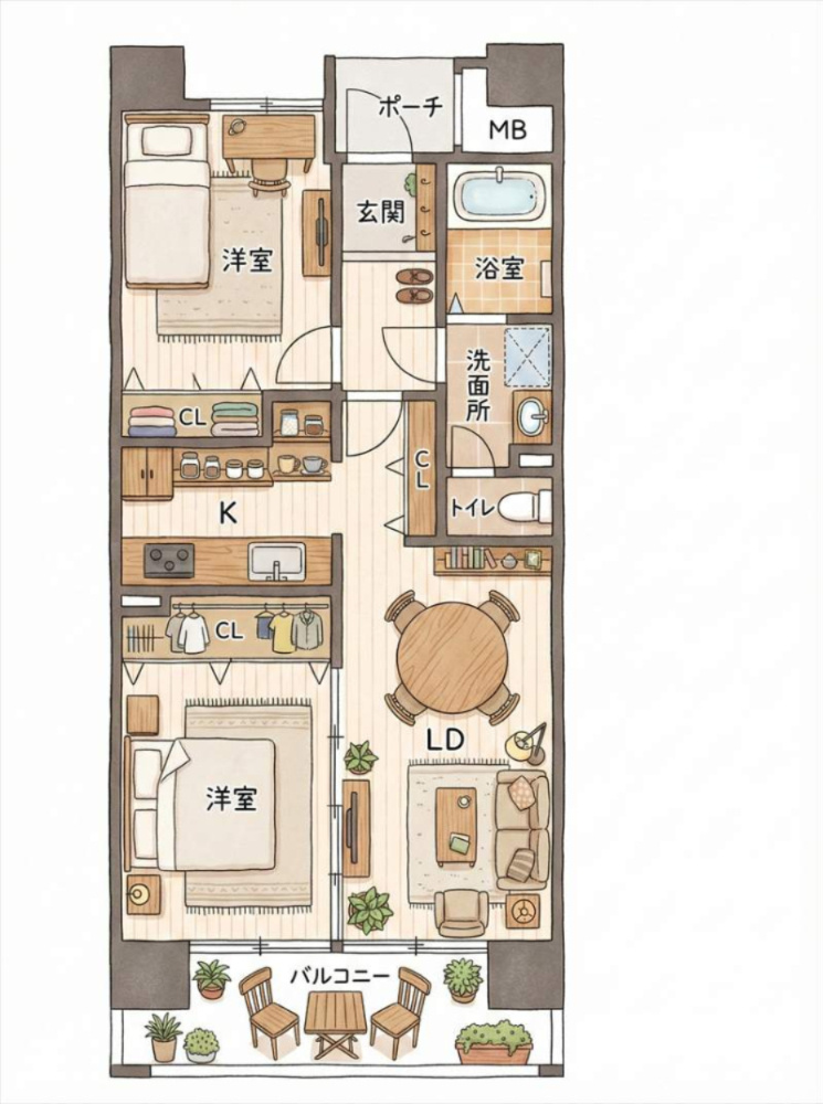アーベインルネス諸岡壱号棟の間取り