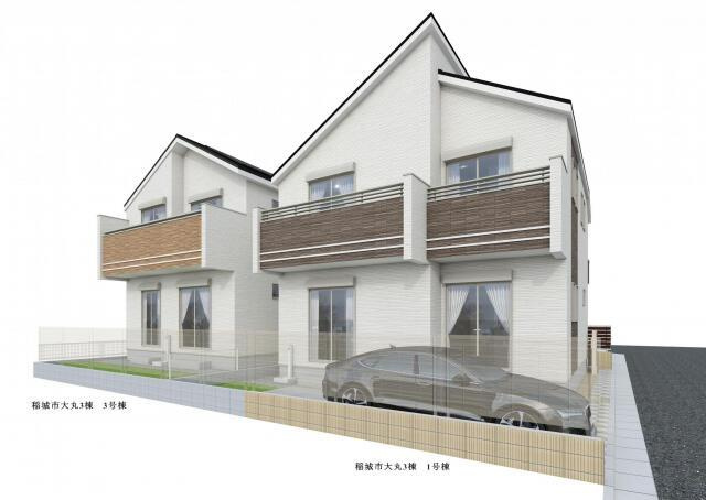 【外観パース】 | ブルーミングガーデン　稲城市大丸３棟／１期２号棟 | 外観パース 