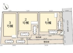 茅ヶ崎市萩園　新築戸建　3号棟の区画図|3号棟◇