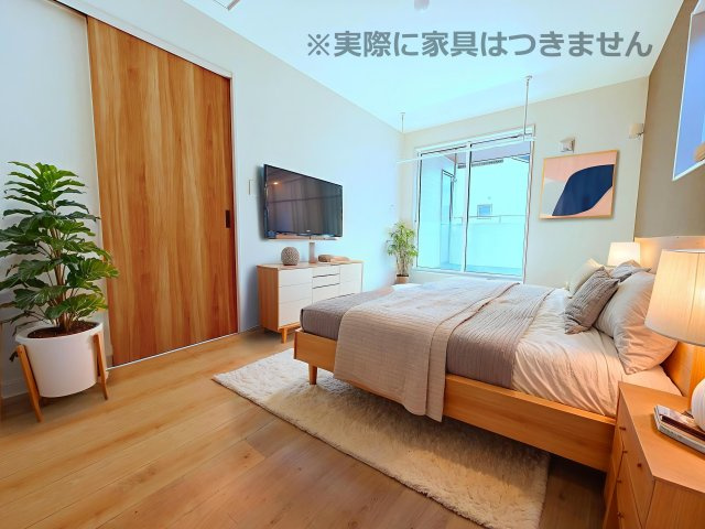 新築戸建・新築建売　郡山市静西一丁目　大成小・第七中の洋室|画像はAI加工による演出で、実際の家具は付きません。