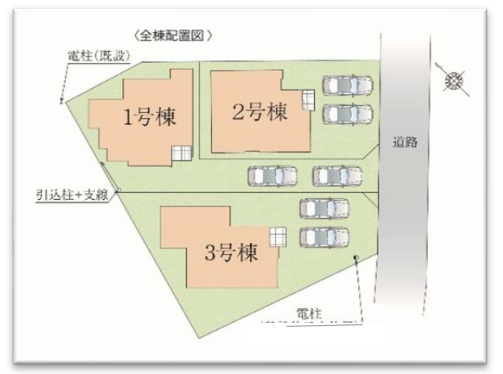 北葛飾郡松伏町　大字松伏　新築戸建　全3棟の区画図|区画図です