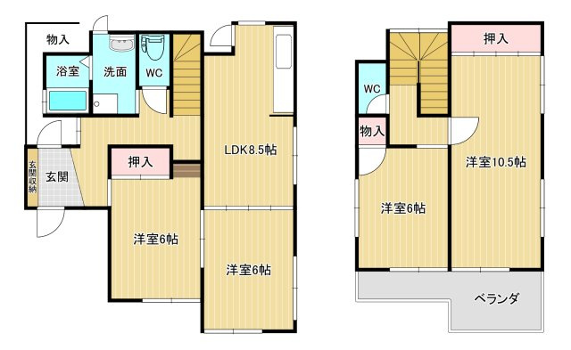 一宮市 大和町馬引字宮浦（西一宮駅） 2階建の間取り