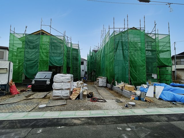 北葛飾郡松伏町　大字松伏　新築戸建　全3棟の前面道路含む現地写真|前面道路含む現地写真です