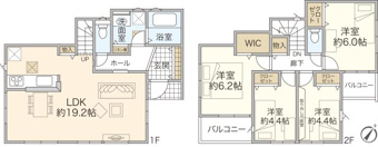 生活導線に配慮した4LDKの間取りです。