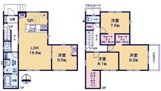 【間取り】 | 川越市今福　新築分譲　東武東上線『新河岸駅』徒歩34分　【福原小学区】