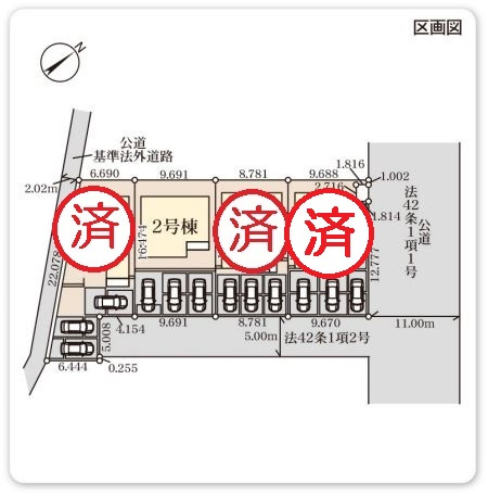リーブルガーデン．S　熊谷万平町第３　の区画図|現地区画図