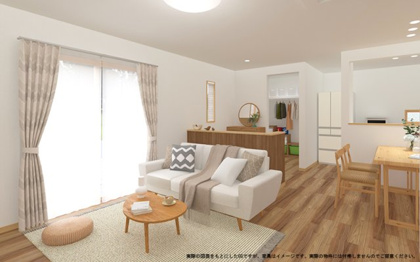 【完成予想図】 | 【LDK　イメージパース
※画像は設計図面を基に作成したイメージです。