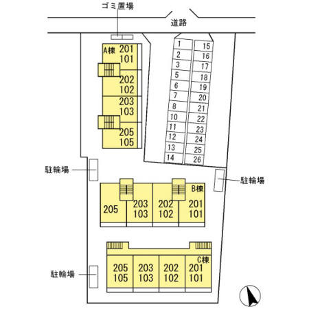 アヴァンティコートAの区画図