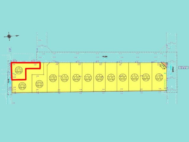 伏見区羽束師鴨川町　13号地の区画図