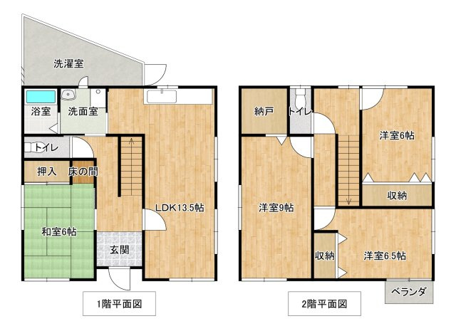 中三栖戸建ての間取り