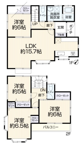 所沢市下富　中古一戸建　～LDK15.7帖・全居室収納付き～