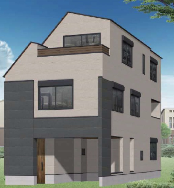 目黒区中町　新築戸建の外観パース|外観パースです