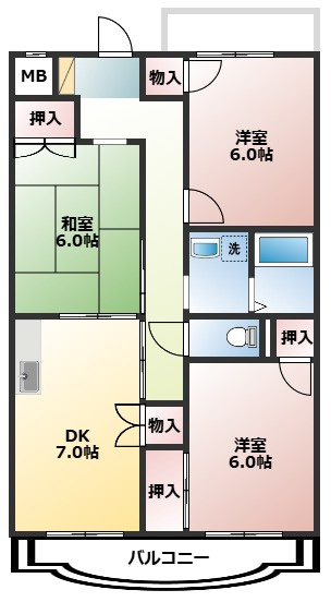 サンハイツ白山の間取り