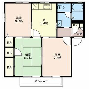 柏崎市扇町のアパートの間取り