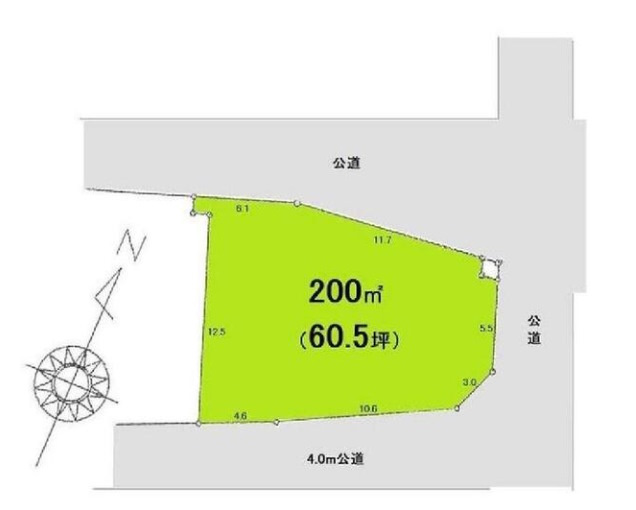 敷地面積60.5坪　売地　川越市笠幡　