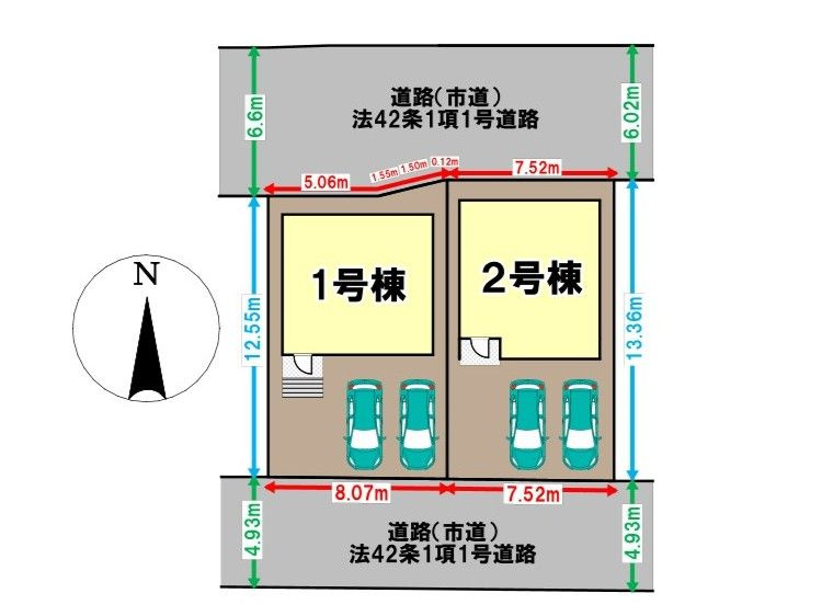 クレイドルガーデン須恵町佐谷第1-2号棟の区画図|クレイドルガーデン須恵町佐谷第1【1号棟・2号棟】全体区画図
※現況と異なる場合には、現況を優先いたします。