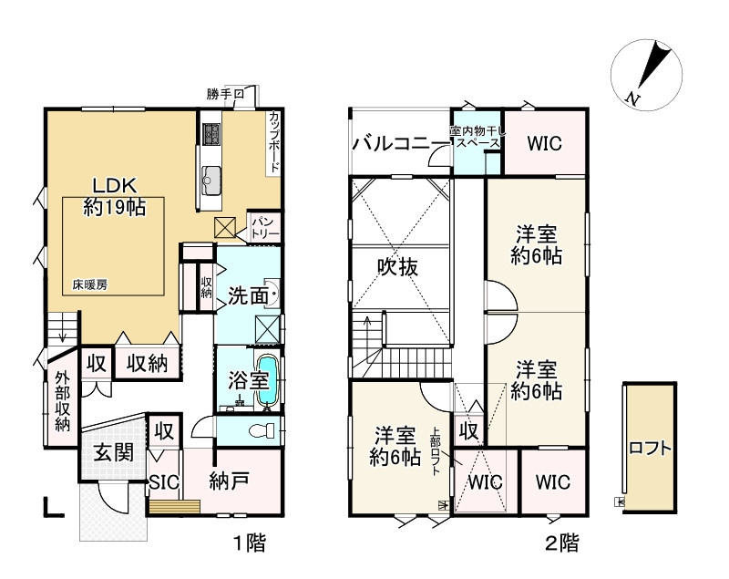 近江八幡市西元町　中古戸建の間取り