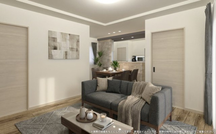 【完成予想図】 | 【LDK　イメージパース】
※画像は設計図面を基に作成したイメージです。