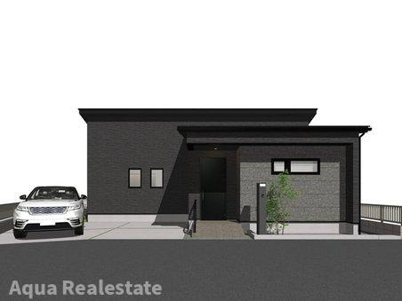 丸亀市飯野町東分の新築一戸建の外観パース|使いやすい居間です