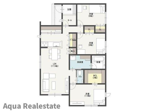 丸亀市飯野町西分の新築一戸建の間取り