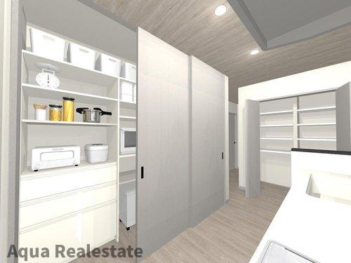 丸亀市飯野町西分の新築一戸建の独立洗面台|おしゃれな内装です