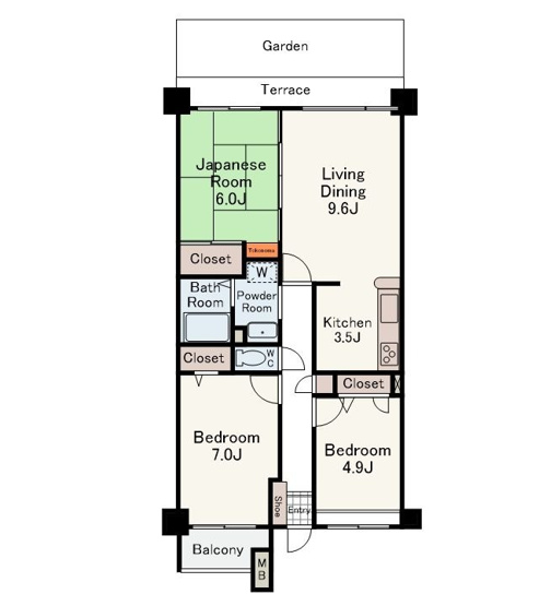 【間取り】 | アーサー新宮パークシティ バルセロナ | バルコニー、テラス、専用庭付きで戸建て感覚が味わえます。ペットOKなのでお探しの方におススメです