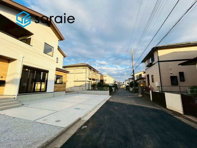 狭山市柏原12期　新築戸建　テラスの前面道路含む現地写真|令和7年12月9日撮影。