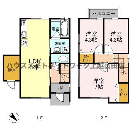ラグナハウス　Ｂ棟の間取り|間取図