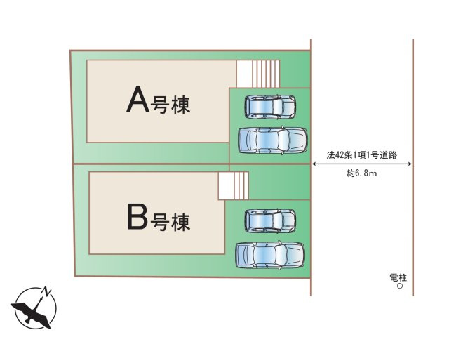 福岡市東区土井4丁目第1-2棟（A号棟）の区画図|配置図（A号棟）