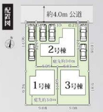 平塚市東中原２丁目新築戸建て　8期3号棟の区画図|区画図「平塚市東中原２丁目新築戸建て」