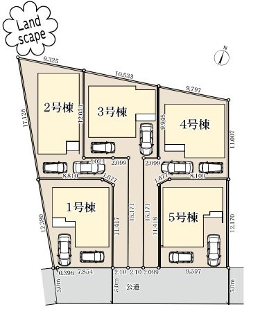 藤沢市下土棚新築戸建て　1号棟の間取り|区画図「藤沢市下土棚新築戸建て」