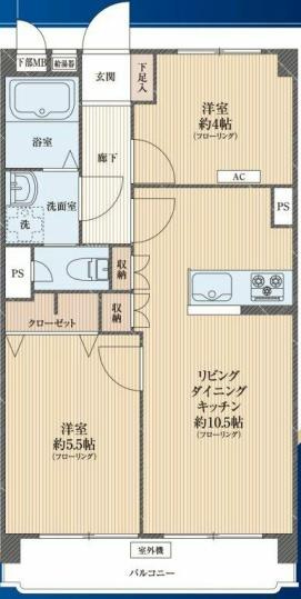 【間取り】 | 祖師谷ヒミコマンション | 販売価格：２，２８０万円　間取り：２ＬＤＫ　空室（ご見学可能ですのでお気軽にお問合せ下さい）