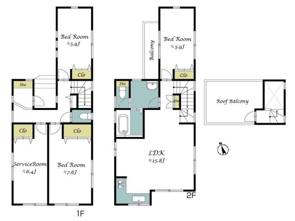 横浜市保土ケ谷区新桜ケ丘１丁目の中古一戸建の間取り