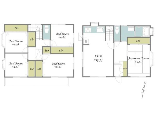 逗子市沼間３丁目の中古一戸建の間取り