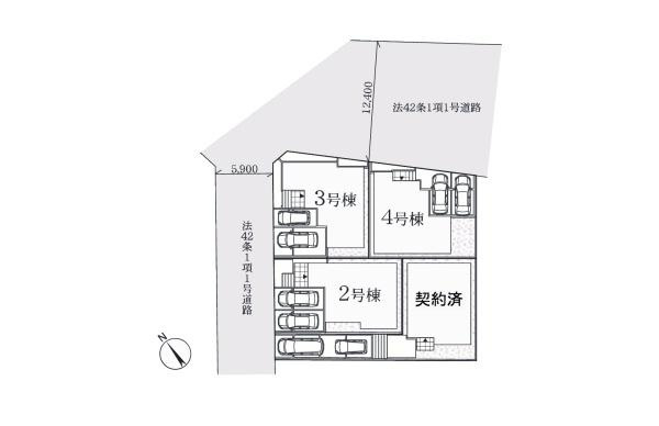 横須賀市鴨居１丁目の新築一戸建の区画図